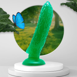 BAILE Cucumber Lover Salatalık Tasarımlı Vantuzlu Dildo 17 cm