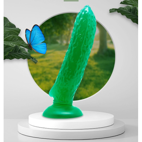 BAILE Cucumber Lover Salatalık Tasarımlı Vantuzlu Dildo 17 cm