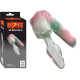 Love Glass Plug 11 cm Cam Anal Plug 37 cm Renkli Peluş Kuyruklu