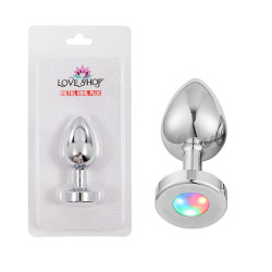 Love & Shop RGB LED Işıklı Metal Anal Plug 8 cm - Gümüş