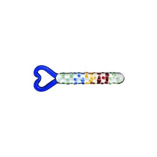 Magicnitz Rainbow Raindrop Textured Borosilikat Cam Dildo