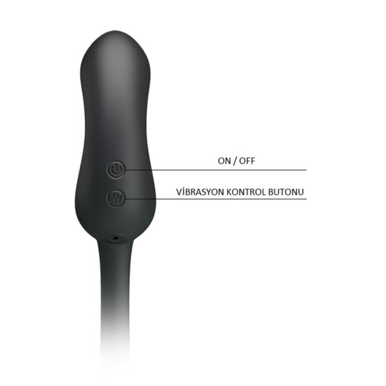Pretty Love Hercules USB Şarjlı 7 Modlu Titreşimli Anal Plug ve Penis Kılıfı
