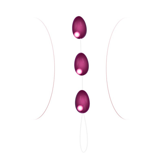 X-Sense Üçlü Mor Kegel Egzersiz Topları - Anal ve Vajinal Kullanım