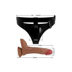 Pretty Love Oher 20 cm Titreşimli ve Sıvı Püskürtmeli Strap-On Dildo Seti