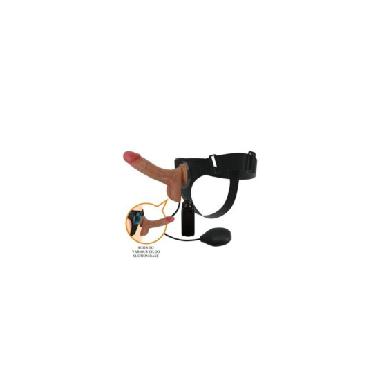Pretty Love Oher 20 cm Titreşimli ve Sıvı Püskürtmeli Strap-On Dildo Seti