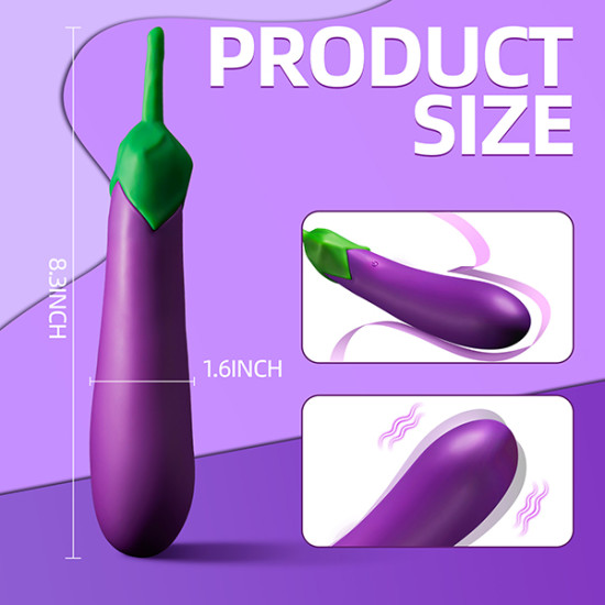 Wistone Aeggplant 10 Modlu Patlıcan Tasarımlı Titreşimli Dildo 21 cm