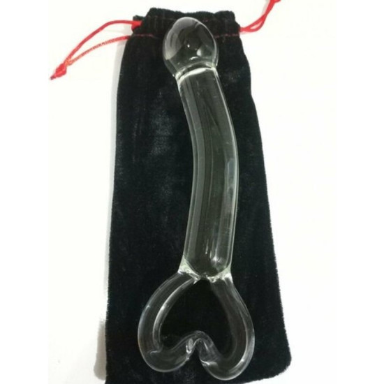 Şeffaf Cam Kavisli Prostat ve Anal Uyarıcı Dildo