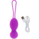 USB Şarjlı Titreşimli Çift Kegel Topu Vibratör - Mor
