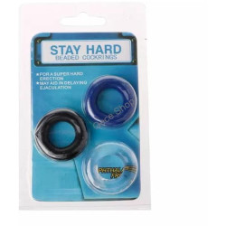 Sertleşmeyi Destekleyen Silikon Penis Ring Seti – 3 Adet Renkli Halkalı Tasarım