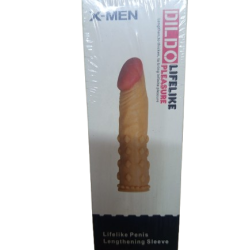 4 cm Dolgulu Tırtıklı Elastik Ten Renginde Penis Kılıfı 