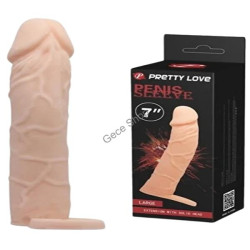 Extended 6 Cm Dolgulu Realistik Penis Kılıfı Uzatmalı Prezervatif