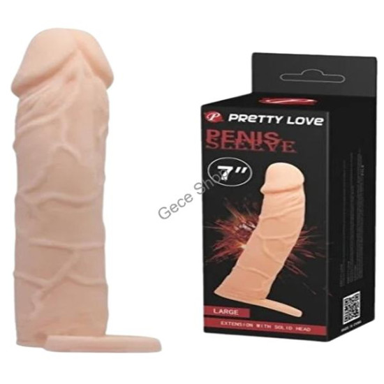 Extended 6 Cm Dolgulu Realistik Penis Kılıfı Uzatmalı Prezervatif