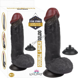 Zenci Derili Bükülebilir Realistik Penis – 21 cm, Çift Katmanlı, Ultra Yumuşak Kıkırdaklı Gövde