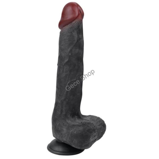 Zenci Derili Bükülebilir Realistik Penis – 24,9 cm, Çift Katmanlı Ultra Yumuşak, Kıkırdaklı Gövde