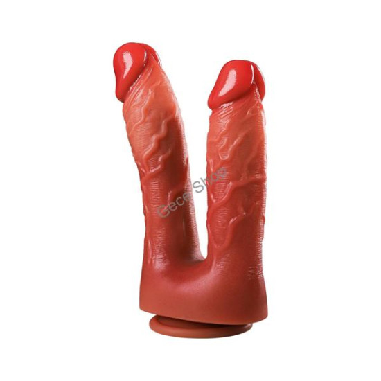 Tilki Çift Başlı Realistik Dildo 21.5 cm – 19 cm