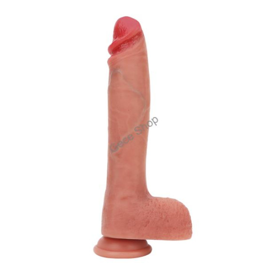 Yukarı-Aşağı Hareketli Uzaktan Kumandalı Realistik Vibratör – 25,5 cm, Çift Motorlu, Silikon, Klitoris Uyarıcılı