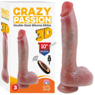 Yukarı-Aşağı Hareketli Uzaktan Kumandalı Realistik Vibratör – 25,5 cm, Çift Motorlu, Silikon, Klitoris Uyarıcılı