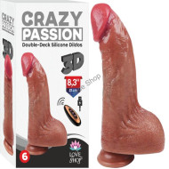 Yukarı-Aşağı Hareketli Kalın Titreşimli Realistik Vibratör – 21 cm, 5 cm En, Uzaktan Kumandalı, Çift Motorlu