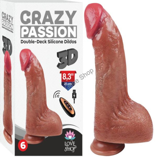 Yukarı-Aşağı Hareketli Kalın Titreşimli Realistik Vibratör – 21 cm, 5 cm En, Uzaktan Kumandalı, Çift Motorlu