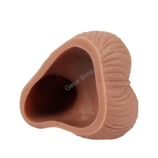 Çift Katmanlı Silikon Sleeve – Medikal Malzemeden, Testis Bölmeli, 21 cm Uzunluk