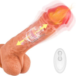 25 CM ileri geri giden Isıtmalı Şarjlı Uzaktan Kumandalı Penis