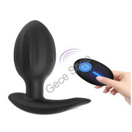 Siyah Titreşimli Uzaktan Kumandalı Anal Plug Farklı Titreşim Modları - Lange 