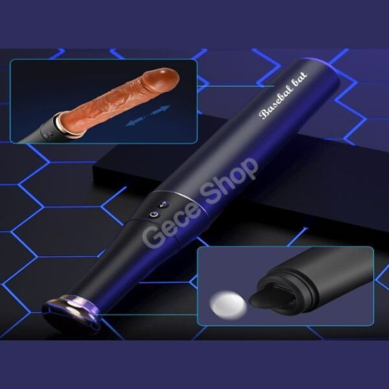 Beyzbol Sopası Şeklinde Şarjlı İleri Geri ve Dil Yalama Özellikli Vibratör | Şarjlı ve Güçlü Performans