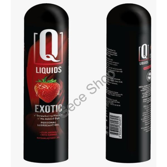 Q Liquids Exotic Strawberry – Çilek Aromalı Su Bazlı Kayganlaştırıcı Jel 125 ML