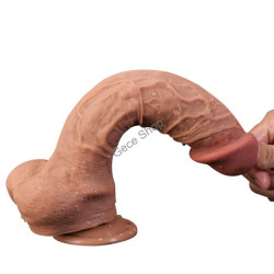 25 Cm Damarlı Et dokusunda Vantuzlu Dildo Penis 