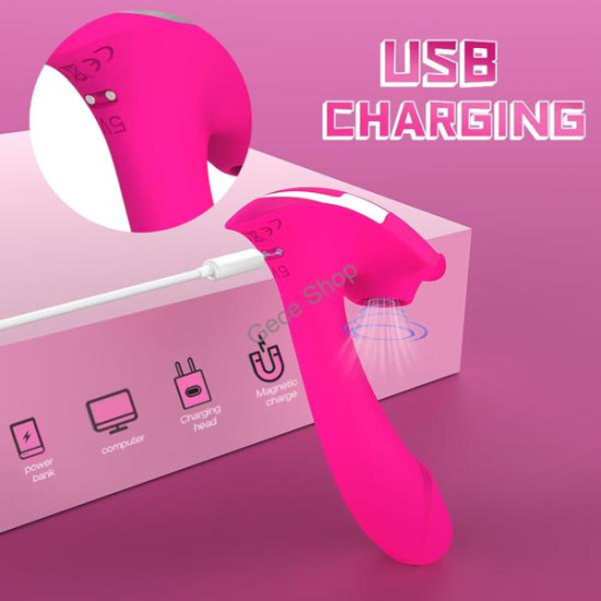 12 Modlu Klitoris Emiş ve Ttireşim Özellikli Soft Vibratör