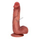 Adrian 23 cm Çift Katmanlı Titreşimli Penis – Uzaktan Kumandalı, Damarlı, Testisli, Vantuzlu, Su Geçirmez