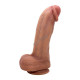 Hugo 29 cm Çift Katmanlı Silikon Penis – Damarlı, Testisli, Vantuzlu, Su Geçirmez