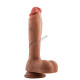 Janny 27 cm Çift Katmanlı Vibrating Realistic Dildo – Uzaktan Kumandalı, Damarlı, Testisli, Bükülebilir, Vantuzlu