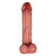 Jorge 29,5 cm Çift Katmanlı Titreşimli Penis – Uzaktan Kumandalı, Damarlı, Testisli, Vantuzlu, Su Geçirmez