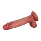 Juan 24 cm Çift Katmanlı Titreşimli Penis – Uzaktan Kumandalı, Damarlı, Testisli, Vantuzlu, Su Geçirmez