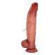 Oscar 32 cm Çift Katmanlı Titreşimli Penis – Uzaktan Kumandalı, Damarlı, Testisli, Vantuzlu, Su Geçirmez