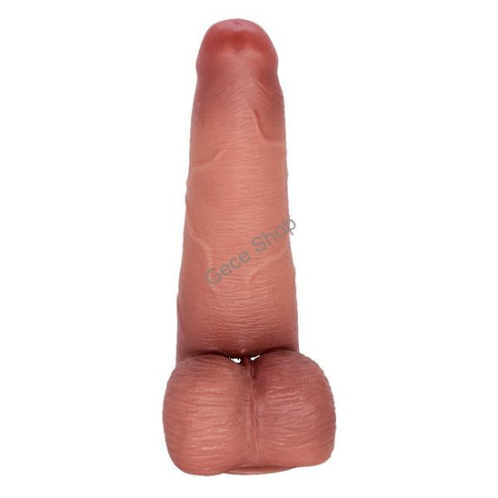 Pedro 25 cm Çift Katmanlı Titreşimli Penis – Uzaktan Kumandalı, Damarlı, Testisli, Vantuzlu, Su Geçirmez