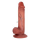 Rafael 19,5 cm Çift Katmanlı Titreşimli Penis – Uzaktan Kumandalı, Damarlı, Testisli, Vantuzlu, Su Geçirmez
