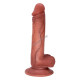 Rafael 19,5 cm Çift Katmanlı Titreşimli Penis – Uzaktan Kumandalı, Damarlı, Testisli, Vantuzlu, Su Geçirmez