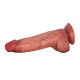 Raul 23,5 cm Çift Katmanlı Titreşimli Penis – Uzaktan Kumandalı, Damarlı, Testisli, Vantuzlu, Su Geçirmez