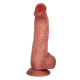 Raul 23,5 cm Çift Katmanlı Titreşimli Penis – Uzaktan Kumandalı, Damarlı, Testisli, Vantuzlu, Su Geçirmez