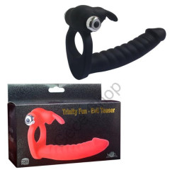 7 Mod Güçlü Titreşimi ile Erekte Arttırıcı ve Vajina Uyarıcı Özellik Penis Penis Takılma ile Penis Yüzüğü Görevi  Anal Vajinal Kullanım Yıkanabilir Penis Yüzüklü Vibratör Penis SİLİCONE TRİNİTY FUN-EVİL TEASER