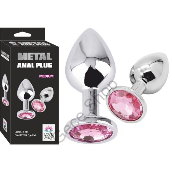 8.1 Cm Uzunlukta Paslanmaz Çelik Materyal Anal Açıcı Tıkaç Renkli Taşlı Arka Kısım  Güçüş Renkli ANAL PLUG METAL ANAL PLUG -MEDİUM