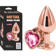 9.1 Cm Uzunlukta Paslanmaz Pürüzsüz Çelik Materyal Özel Tasarım Arkası Kalpli Taşlı Model Fantazi Anal Açıcı METAL ANAL PLUG-LARGE