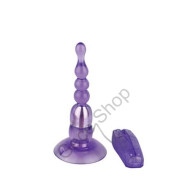 CRYSTAL SUCKER  Ayarlı Modlarda Titreşim 13 Cm Uzunluğunda Güçlü Vantuzlu Yumuşak Jel Dokuda Boğumlu Yapıda Anal Plug Vibratör 