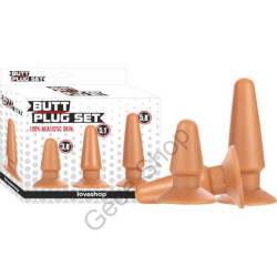 Güçlü Vantuzlu 3 Farklı Boyda ( 9.6cm - 13 cm - 14.7cm ) Silikon Gövde Anal Açıcı Anal Plug BUTT PLUG SET