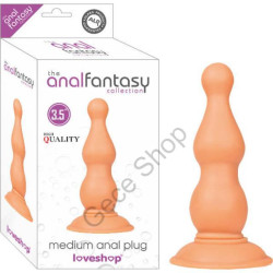 Güçlü Vantuzlu Tırtıklı Dış Yüzey 8.9 Cm Silikon Anal Plug  THE ANALFANTASY COLLECTİON ANAL PLUG 