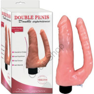 Realistik Dokuda 15 Cm Uzunlukta Anal Vajinal  Aynı anda Kullanım Titreşimli  Damarlı Vibratör DOUBLE PENİS