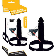 20 Cm Boyunda Unisex Kullanım İçi Boş Siyahi Ten Yapısında Belden Bağlamalı  Silikon Dolgulu Strapon Penis HOLLOW EXTENDER İÇİ BOŞ STRAPON  PENİS 