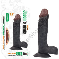 24 Cm Büyük Boy Testisli Gerçekçi Ten Dokusunda Ultra Güçlü Vantuzlu i 550 Gr Agırlında Dildo Penis  JASON'S PENİS